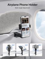 JSAUX Airplane Travel Essentials, Airplane Phone Holder, Travel Accessories for Flying,360 Degree Rotation Phone Holder, Hands-free for Plane Flying - Image 3
