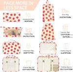 KPX 8 Set Packing Cubes for Travel, Luggage Packing Organizers Accessories Large Toiletries Bag for Clothes Shoes Cosmetics, 8Set-Strawberry, Variety Pack, 8Set-Strawberry - Image 3