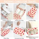 KPX 8 Set Packing Cubes for Travel, Luggage Packing Organizers Accessories Large Toiletries Bag for Clothes Shoes Cosmetics, 8Set-Strawberry, Variety Pack, 8Set-Strawberry - Image 4