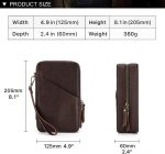 CONTACT'S FAMILY Leather Cable Organiser Case, Electric Organiser Travel Bag, Tech Essentials Accessories Gadget Bag for Mouse/Chargers/Cables/Electronics - Image 3
