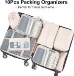 Packing Cubes for Travel- 8 Set Luggage Organizer Bags for Family, Mesh Breathable Travel Packing Cubes for Suitcases Durable Travel Essentials Bags Set (Beige, 10 Set) - Image 3