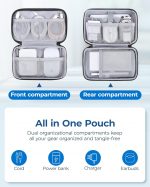bagsmart Electronics Organizer Travel Case, Cable Organiser Pouch, Travel Essentials, Tech Organiser, Travel Accessories Bag for Charging Cable, Flash Drive, Power Bank, USB, Black - Image 3