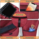 Replacement Bag for Grocery Cart/Shopping Cart - Waterproof Trolley Bags, for Aluminium Alloy Frame, 13inx9.5inx21.6in (Red) - Image 4