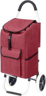 Replacement Bag for Grocery Cart/Shopping Cart - Waterproof Trolley Bags, for Aluminium Alloy Frame, 13inx9.5inx21.6in (Red) - Image 5