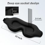 Sleep Mask for Men Women, Upgraded 3D Contoured Cup Eye mask Blindfold, Block Out Light, Eye mask with Adjustable Strap, Breathable & Soft for Sleeping, Yoga, Traveling (Black) - Image 4