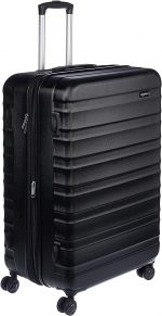 Amazon Basics Hard Shell Large Suitcase - Expandable ABS Travel Luggage with 4 Double Spinner Wheels - Scratch Resistant and Lightweight Construction - 78 x 52.6 x 32cm - Black - Image 2