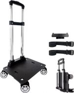 Backpack Trolley Wheeled Cart-Backpack Hand Truck with Luggage Strap,Aluminium Alloy Folding Trolley Cart for Bags Backpack Travel Luggage Cart - Image 2