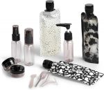 Kitsch 11 PCS Travel Bottles for Toiletries – Travel Essentials Kit for Shampoo, Conditioner, Lotion & More, Leak-Proof Refillable Travel Size Containers - Black & Ivory - Image 2