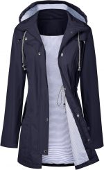 LOMON Raincoat Women Waterproof Long Hooded Trench Coats Lined Windbreaker Travel Jacket S-XXL - Image 2
