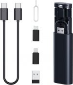Multi USB Charging Adapter Cable Kit with USB C to USB A to USB C,60W Fast Charging and Data Transfer, Travel Converter Set with SIM Card Tray Eject Too Storage Slots - Image 2