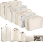 Packing Cubes for Travel- 8 Set Luggage Organizer Bags for Family, Mesh Breathable Travel Packing Cubes for Suitcases Durable Travel Essentials Bags Set (Beige, 10 Set) - Image 2