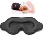Sleep Mask for Men Women, Upgraded 3D Contoured Cup Eye mask Blindfold, Block Out Light, Eye mask with Adjustable Strap, Breathable & Soft for Sleeping, Yoga, Traveling (Black) - Image 2
