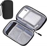 Travel Cable Organiser Bag, Portable Electronics Travel Organizer Tech Pouch, Universal Cord and Travel Gadgets Cable Pouch for Cables Power Bank Earphone USB Drive Hard Disk (Single-Layer Black) - Image 2