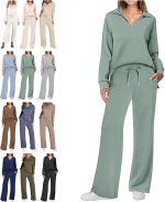Women's 2 Piece Sets Outfits Casual Long Sleeve Sweatsuits Sets - Image 2