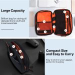 Teskyer Cable Organiser Bag - Portable, Large Capacity, Waterproof, Travel Gadget Bag, Travel Accessories, 25 x 17 x 8 cm, Black - Image 5