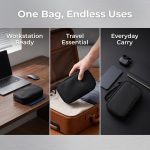 Travel Cable Organiser Bag, Double Layer Tech Pouch for Gadgets, Waterproof Electronics Accessories Storage Case, Holiday Essentials for Men Women, Portable Charger Bag for Trip, Black - Image 5