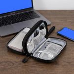 Travel Cable Organiser Bag, Double Layer Tech Pouch for Gadgets, Waterproof Electronics Accessories Storage Case, Holiday Essentials for Men Women, Portable Charger Bag for Trip, Black - Image 6