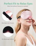 BeeVines Sleep Mask, 2 Pack 100% Real Natural Pure Silk Eye Masks with Adjustable Strap for Sleeping, Mulberry Silk Eye Sleep Shade Cover, Block Light Reduces Puffy Eyes Traveling Gifts - Image 4
