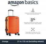 Amazon Basics Hard Shell Small Suitcase - Expandable ABS Hand Luggage with 4 Double Spinner Wheels - Scratch Resistant and Lightweight Construction - 55 x 37.5 x 25.5cm - Burnt Orange - Image 3