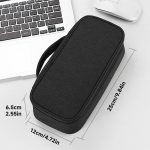 Teskyer Travel Tech Pouch, Protable Cable Organiser Bag, Electronics Accessories Travel Organizer Case for Cable Charger Earphone Power Bank Hard Drive - Black - Image 3