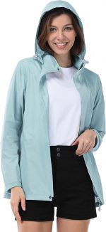 33,000ft Women's Rain Jacket Waterproof Lightweight Packable Raincoat with Hood for Golf Hiking Travel Windbreaker - Image 3