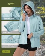 33,000ft Women's Rain Jacket Waterproof Lightweight Packable Raincoat with Hood for Golf Hiking Travel Windbreaker - Image 6