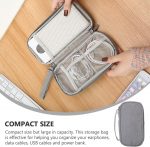 Alipis Portable Storage Bag for Data Cables and Power Bank, Large Capacity Oxford Cloth Organizer Lightweight Design, Suitable for Travel and Daily Use, USB Cable Storage Pouch Grey - Image 4