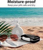 Travel Pill Organizer - Airtight Medicine Case for Traveling Portable Pharmacy Box with Labels Vitamin Container 8 Compartment Supplement Medication Holder Large Capacity Daily (Black) - Image 5