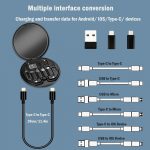ZALUJMUS Multifunctional Data Cable Storage Box Adaptor for IOS Devices, USB-C and Micro-USB Devices Universal Data Transfer Cable (Black) - Image 4