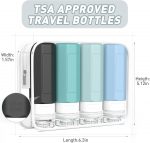 Redfly 4 Pack Silicone Travel Bottles for Toiletries - TSA Approved LeakProof Holiday Travel Essentials, BPA Free Squeezable Containers for Shampoo & Conditioner with Clear Bag & Labels (Gray) - Image 6