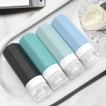 Redfly 4 Pack Silicone Travel Bottles for Toiletries - TSA Approved LeakProof Holiday Travel Essentials, BPA Free Squeezable Containers for Shampoo & Conditioner with Clear Bag & Labels (Gray) - Image 7