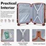 Luggage Sets 3 Piece with Spinner Wheels, Lightweight PC Hardside Suitcase with TSA Lock & YKK Zippers, 20 Inch Carry On Luggage with Travel Bag for Men and Women, Grey, Black, 3 Piece Set - Image 3