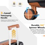 Luggage Sets 3 Piece with Spinner Wheels, Lightweight PC Hardside Suitcase with TSA Lock & YKK Zippers, 20 Inch Carry On Luggage with Travel Bag for Men and Women, Grey, Black, 3 Piece Set - Image 4