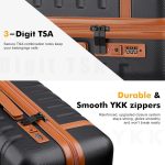 Luggage Sets 3 Piece with Spinner Wheels, Lightweight PC Hardside Suitcase with TSA Lock & YKK Zippers, 20 Inch Carry On Luggage with Travel Bag for Men and Women, Grey, Black, 3 Piece Set - Image 5