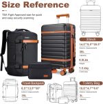 Luggage Sets 3 Piece with Spinner Wheels, Lightweight PC Hardside Suitcase with TSA Lock & YKK Zippers, 20 Inch Carry On Luggage with Travel Bag for Men and Women, Grey, Black, 3 Piece Set - Image 8