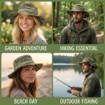 Safari Hat, Army Hat and Bush Hat for Explorers, Explorer Hat with Wide Brim Design, Camouflage Round Edge Hat Suitable for Various Exploration Activities and Bush Adventures - Image 5