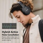 RUNOLIM Hybrid Active Noise Cancelling Headphones Bluetooth Wireless | Over-Ear ANC, 100H Playtime, Foldable, HiFi Audio, Deep Bass, Transparency Mode with Microphone for Home Travel Office - Image 3