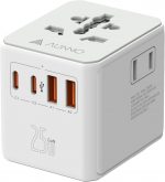 AUNNO 25W Universal Travel Adapter, Gallium Nitride Rapid Cooling Technology, Adapter with 2 USB-C and 2 USB-A Ports, Extra Two USA 2-Pin Plug, All in One Travel Adapter for Europe, UK, Australia etc - Image 2