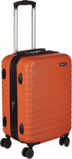 Amazon Basics Hard Shell Small Suitcase - Expandable ABS Hand Luggage with 4 Double Spinner Wheels - Scratch Resistant and Lightweight Construction - 55 x 37.5 x 25.5cm - Burnt Orange - Image 2
