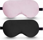 BeeVines Sleep Mask, 2 Pack 100% Real Natural Pure Silk Eye Masks with Adjustable Strap for Sleeping, Mulberry Silk Eye Sleep Shade Cover, Block Light Reduces Puffy Eyes Traveling Gifts - Image 2
