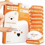 Impossibly Compact Travel Wipes - 99.5% Water - Safe for Sensitive Skin & Hypoallergenic, Resealable, Thick & Durable - For Adults & Kids - Unscented, 10 Pack Total 60 Wipes - Image 2
