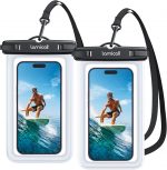 Lamicall Waterproof Phone Pouch Case - [2 Pack] IPX8 Waterproof Phone Case for Swimming Dry Bag with Clip Strap for iPhone 17 16 15 14 13 12 Pro Max Plus Air Mini, Samsung S23 Up to 7” - Transparent - Image 2