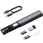 Multi USB Charging Adapter Cable Kit, USB C to Lightning USB A to USB C, Fast Charging and Data Transfer, 6-in-1 60W Travel Converter Set with SIM Card Tray Eject, Storage Slots - Image 2