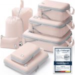 Samfolk Compression Packing Cubes for Suitcases Packing Cubes Compression Set Waterproof Suitcase Organiser Bags for Travel Suitcase Luggage Packing Organizer Bags Travel Essentials Pink 8 Set - Image 2