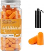 Soft Foam Ear Plugs with Aluminum Carry Case, 60 Pairs - 38db Noise Reduction Sponge Earplugs Noise Cancelling Ear Plugs for Sleeping, Travel, Concerts, Studying, Work, Loud Noise (Orange) - Image 2