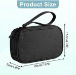 Travel Organiser Bag Electronics Accessories Organiser Bag Double-Layer & Waterproof Travel Storage Pouch 7.5 x 4.3 in Universal Carry Gadget Bag for Chargers, Tech Accessories, Black - Image 4
