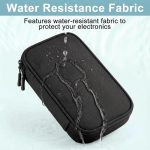 Travel Organiser Bag Electronics Accessories Organiser Bag Double-Layer & Waterproof Travel Storage Pouch 7.5 x 4.3 in Universal Carry Gadget Bag for Chargers, Tech Accessories, Black - Image 5