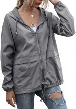 Women's Waterproof Raincoat Lightweight Rain Jacket Hooded Windbreaker with Pockets for Outdoor - Image 3