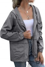 Women's Waterproof Raincoat Lightweight Rain Jacket Hooded Windbreaker with Pockets for Outdoor - Image 4