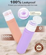 Quatish Travel Bottles for Toiletries, Original Patented Leak Proof Travel Size Toiletries, 3 oz Tsa Approved Silicone Shampoo and Conditioner Bottles, Travel Essentials, 4 Pack, Pink - Image 3
